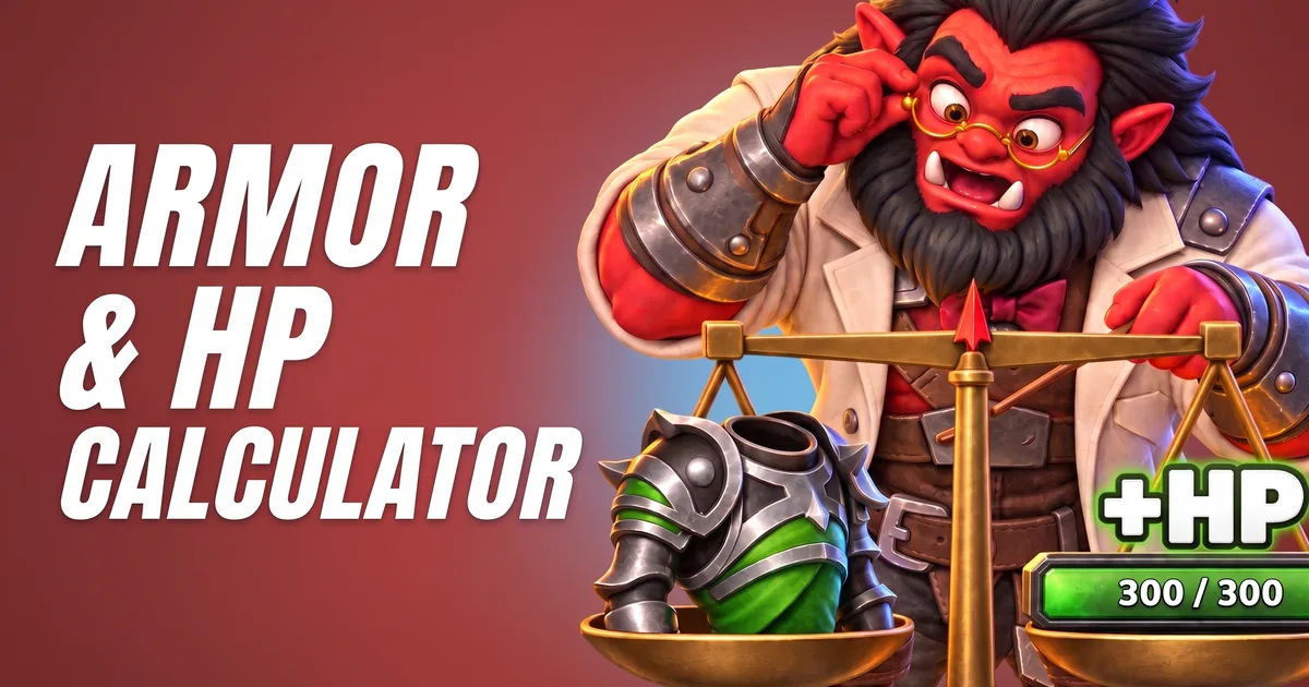 Axe in a lab coat weighing armor against HP on a scale, title image of the Dota 2 Armor & HP Calculator Tool