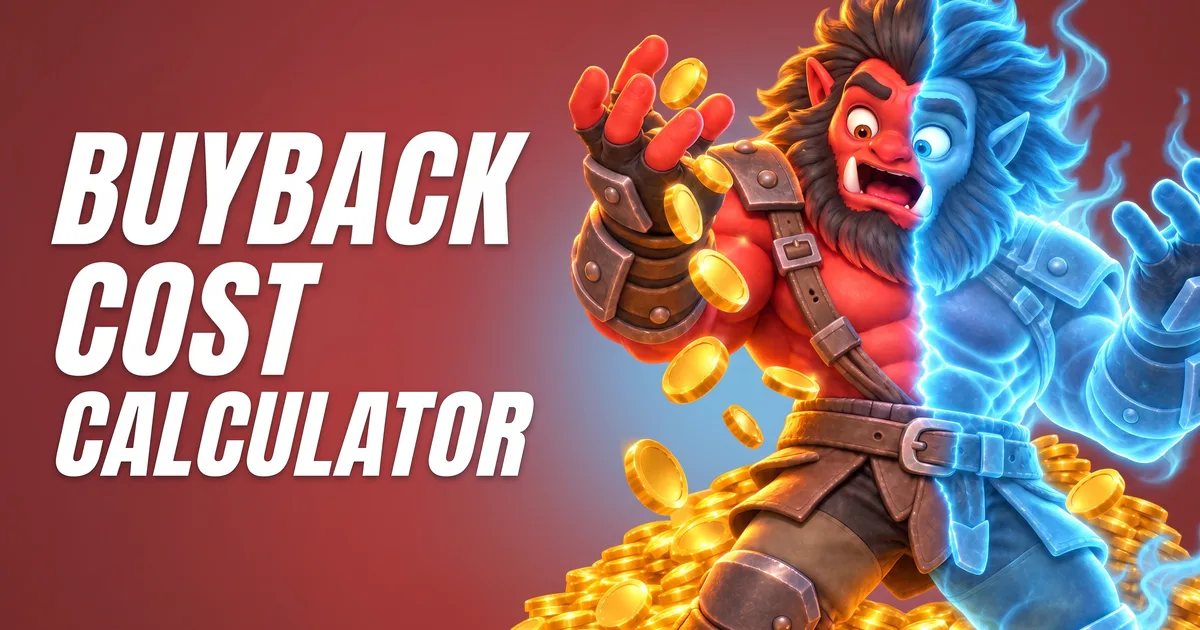 Half-ghost Axe throwing gold coins on a pile of gold, title image of the Dota 2 Buyback Calculator Tool