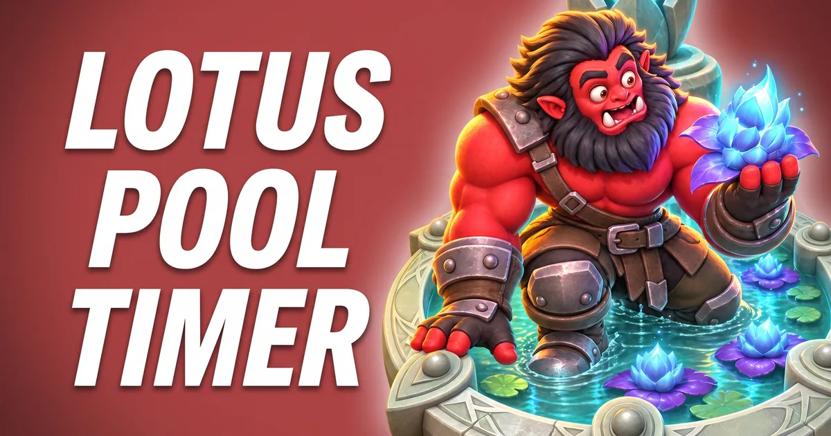 Axe kneeling in a Lotus Pool holding a glowing Healing Lotus, title image of the Dota 2 Lotus Pool Timer Tool